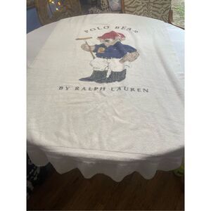 Vintage Polo Ralph Lauren Beach Towel Bear Polo Player Bath Rare Made in USA